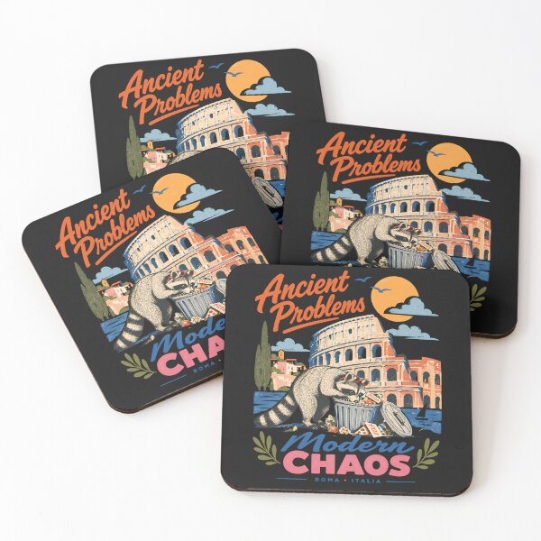 Item preview, Ancient Problems Modern Chaos Raccoon Rome Italy Vintage Travel Funny Trash Panda Colosseum designed and sold by FelineFrenzyArt.
