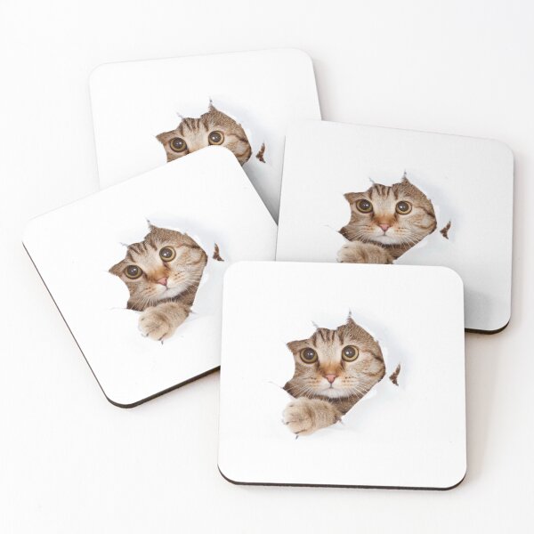 Item preview, Cute Tabby Cat Peeking Through Torn Paper designed and sold by KANAH FORYED.