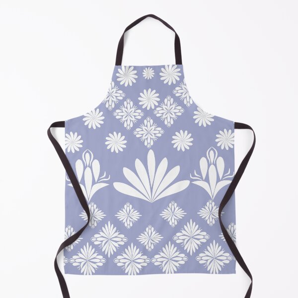 Item preview, White Floral Folk Art Seamless Pattern on Lavender Background, Scandinavian Botanical Vector Design designed and sold by Ei-Ei.