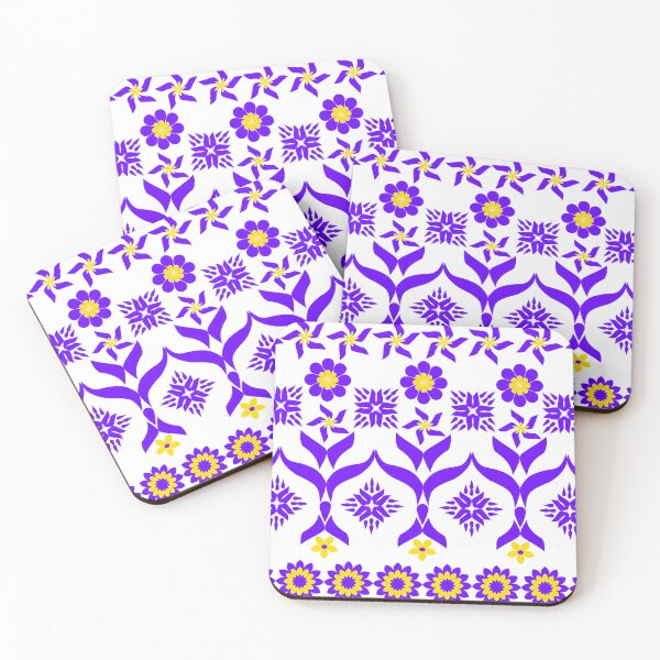 Item preview, Purple and Yellow Folk Floral Seamless Pattern, Decorative Botanical Vector Background designed and sold by Ei-Ei.