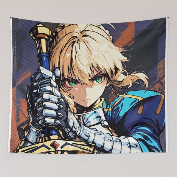 Item preview, Saber | Legendary Holy Knight | Anime-Inspired Fantasy Warrior Digital Art designed and sold by Dyan4.