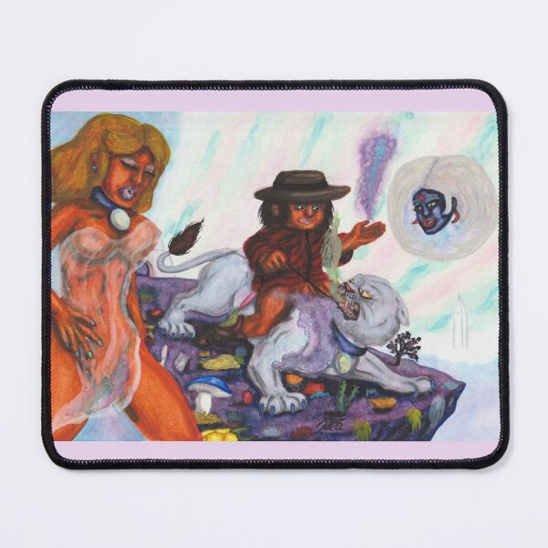 Item preview, Watercolor Painting Eros rides Aurora Lioness Dream Woman designed and sold by Jonah Augustin Gray.