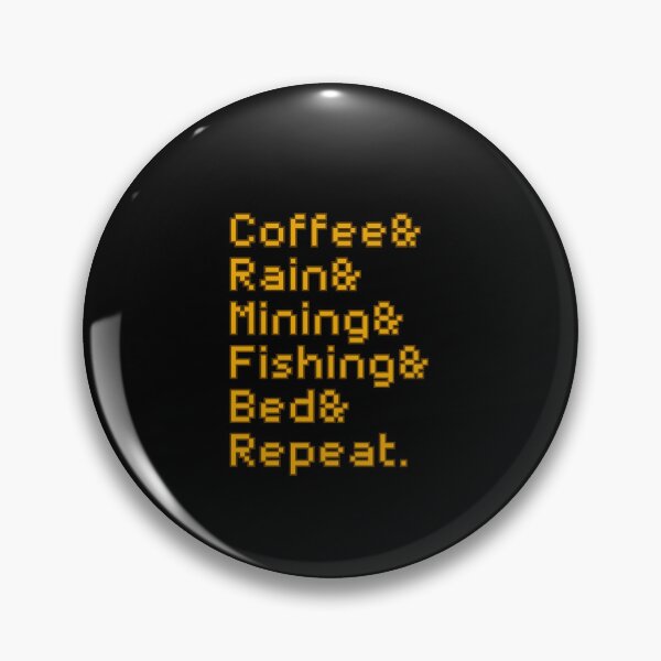 Item preview, Stardew Valley:  Coffee Rain Mining Fishing Bed Repeat  designed and sold by AnalogClub.