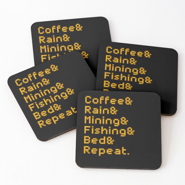 Item preview, Stardew Valley:  Coffee Rain Mining Fishing Bed Repeat  designed and sold by AnalogClub.