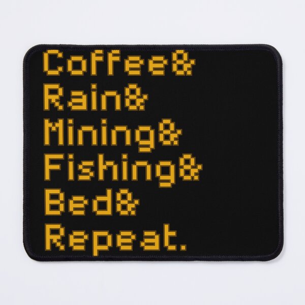 Item preview, Stardew Valley: Coffee Rain Mining Fishing Bed Repeat designed and sold by AnalogClub.