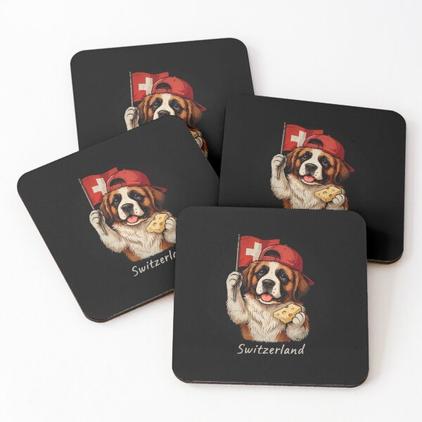 Item preview, Switzerland Saint Bernard Dog Swiss Flag Cheese Mascot designed and sold by Enea Kelo.