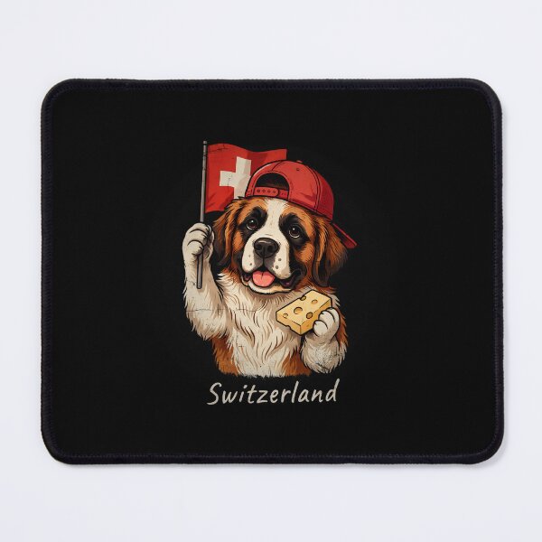 Item preview, Switzerland Saint Bernard Dog Swiss Flag Cheese Mascot designed and sold by Enea Kelo.