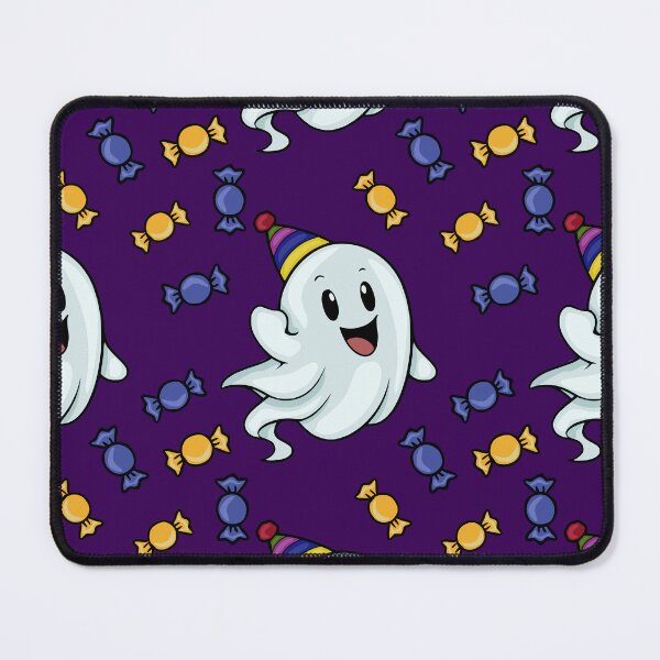 Item preview, Cute Halloween Ghost with Party Hat & Candy Seamless Pattern designed and sold by Elatedowl.