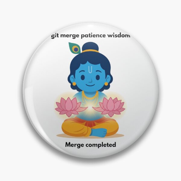 Item preview, git merge patience wisdom | Git Developer Sticker | Tech Humor designed and sold by BhaktiByte.