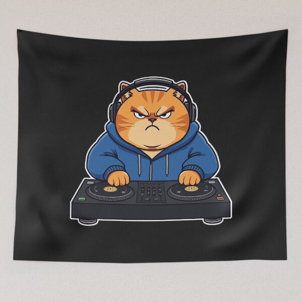 Item preview, Grumpy DJ Cat designed and sold by fadilow.