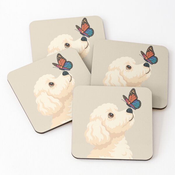 Item preview, Cute Maltipoo with Butterfly | Whimsical Dog Illustration designed and sold by ZanyPaintbrush.