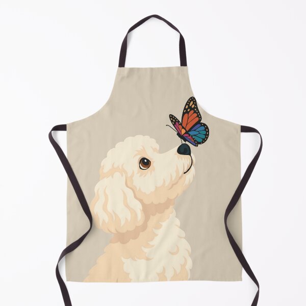 Item preview, Cute Maltipoo with Butterfly | Whimsical Dog Illustration designed and sold by ZanyPaintbrush.