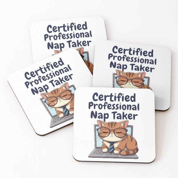 Item preview, Certified Professional Nap Taker Funny Cat designed and sold by Happy Chaos Studio.