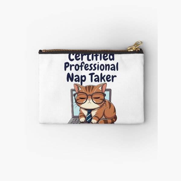 Item preview, Certified Professional Nap Taker Funny Cat designed and sold by Happy Chaos Studio.