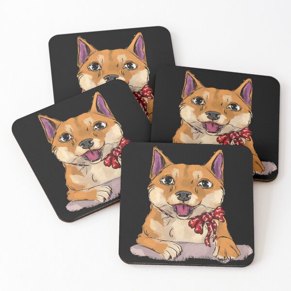 Item preview, Happy Shiba Inu with Red Bow designed and sold by Antiope33.