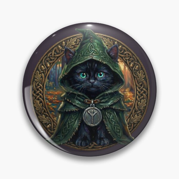 Item preview, Black Cat Druid Autumnal Haven Eolhx Rune Motif - Twilight Edition designed and sold by Englandbear.