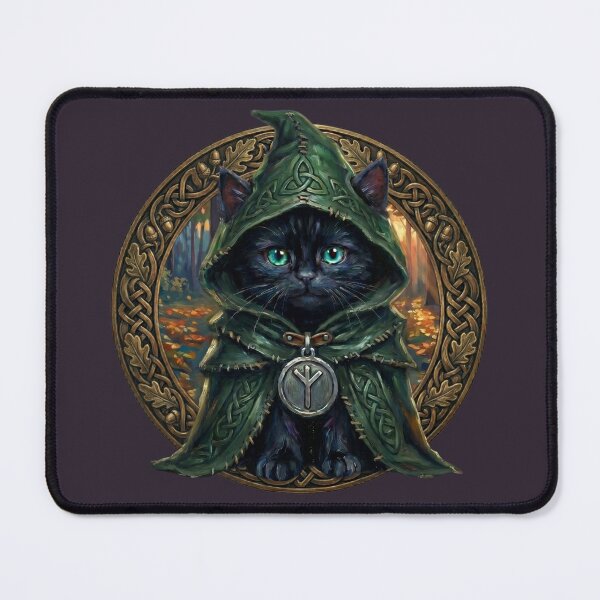 Item preview, Black Cat Druid Autumnal Haven Eolhx Rune Motif - Twilight Edition designed and sold by Englandbear.