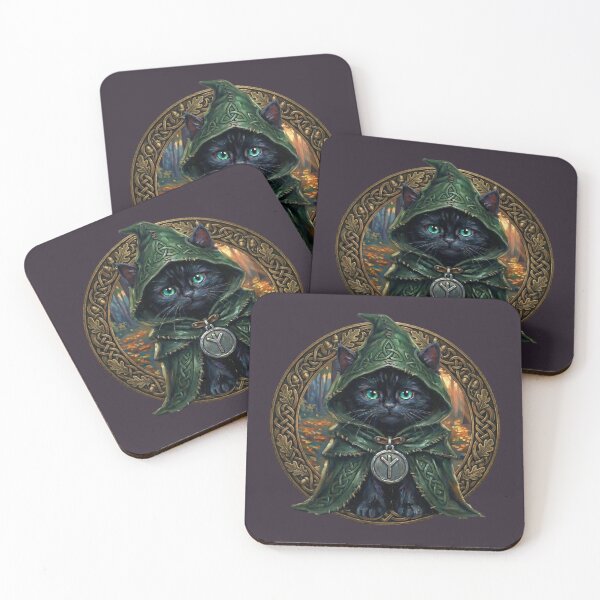 Item preview, Black Cat Druid Autumnal Haven Eolhx Rune Motif - Twilight Edition designed and sold by Englandbear.