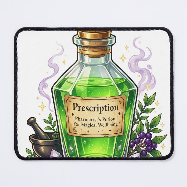 Item preview, Pharmacist potion bottle labeled "Prescription" designed and sold by DVerse Studio.