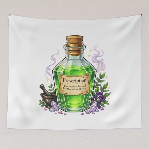 Item preview, Pharmacist potion bottle labeled "Prescription" designed and sold by DVerse Studio.