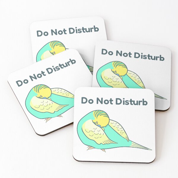 Item preview, Sleeping Budgie Parakeet Do Not Disturb Bird Illustration designed and sold by OrPolly.