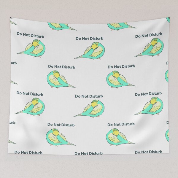 Item preview, Sleeping Budgie Parakeet Do Not Disturb Bird Illustration designed and sold by OrPolly.