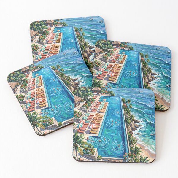 Item preview, Paradise Cliffside Pool and Palms designed and sold by rebekawood.