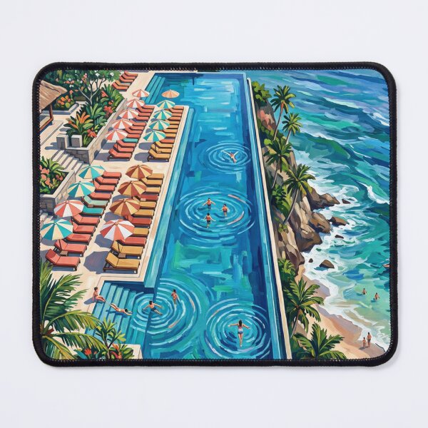 Item preview, Paradise Cliffside Pool and Palms designed and sold by rebekawood.