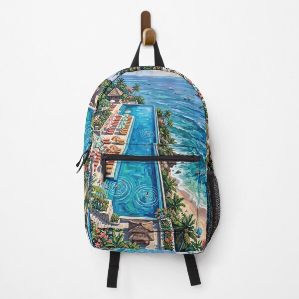 Item preview, Paradise Cliffside Pool and Palms designed and sold by rebekawood.