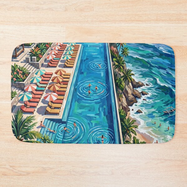 Item preview, Paradise Cliffside Pool and Palms designed and sold by rebekawood.