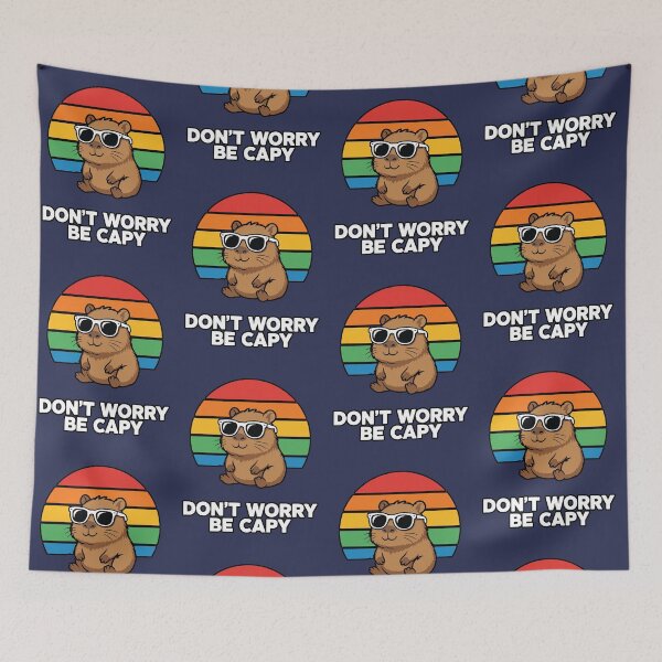 Item preview, Don't Worry Be Capy | Capybara Retro Vaporwave Glasses designed and sold by AstronautMerch.