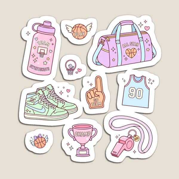 Item preview, Cute Pastel Basketball Kawaii Sports Aesthetic For Teen Girls designed and sold by roarsomethings.
