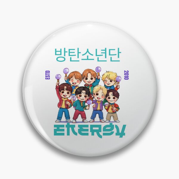 Item preview, BTS OT7 Chibi Anime Group Lightstick Borahae Kpop Graphic designed and sold by Gameshalah's Designs Hub.