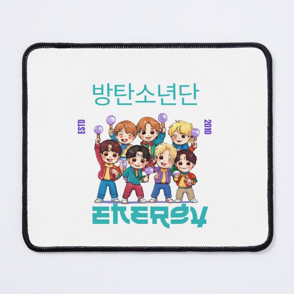 Item preview, BTS OT7 Chibi Anime Group Lightstick Borahae Kpop Graphic designed and sold by Gameshalah's Designs Hub.