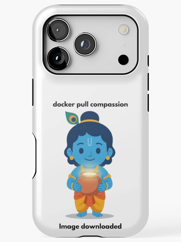 Thumbnail 1 of 4, iPhone Case, docker pull compassion | Docker Developer Sticker | DevOps Tech Humor designed and sold by BhaktiByte.