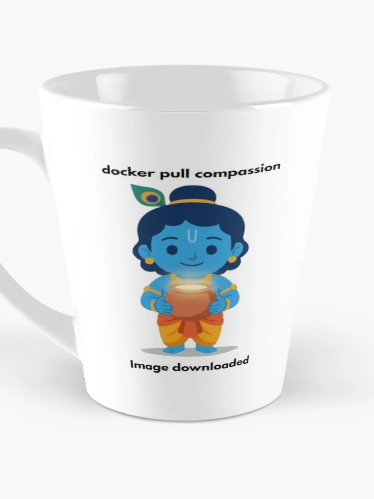 Thumbnail 3 of 4, Coffee Mug, docker pull compassion | Docker Developer Sticker | DevOps Tech Humor designed and sold by BhaktiByte.