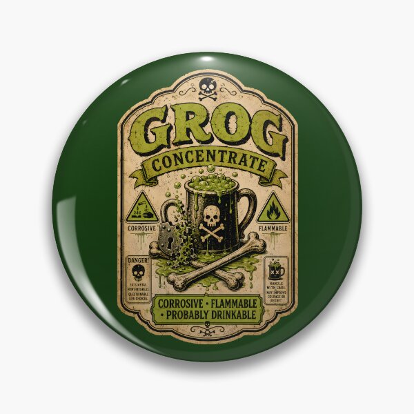 Item preview, Grog Concentrate Corrosive Warning Label designed and sold by agearb.