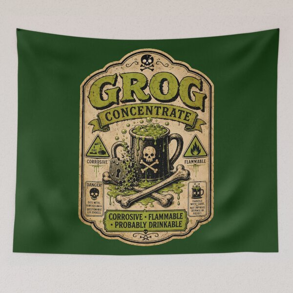 Item preview, Grog Concentrate Corrosive Warning Label designed and sold by agearb.