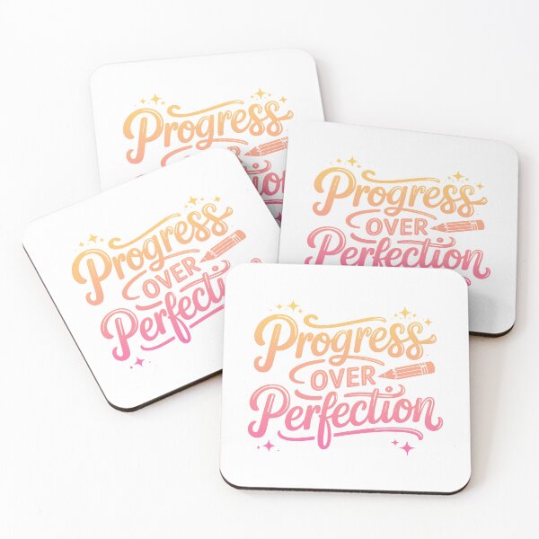 Item preview, Progress Over Perfection – Colorful Gradient Teacher Growth Mindset Quote designed and sold by PalleteCreation.