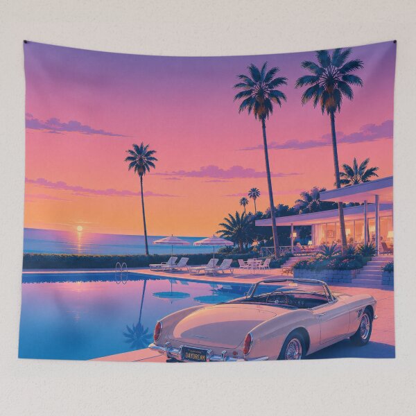 Item preview, California Daydream Poolside Sunset designed and sold by rebekawood.