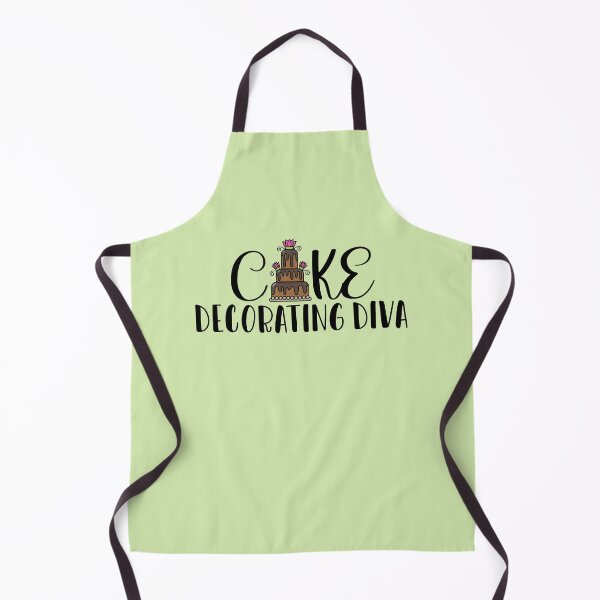 Item preview, Cake Decorating Diva (on Green) designed and sold by PawsitiveMum3.