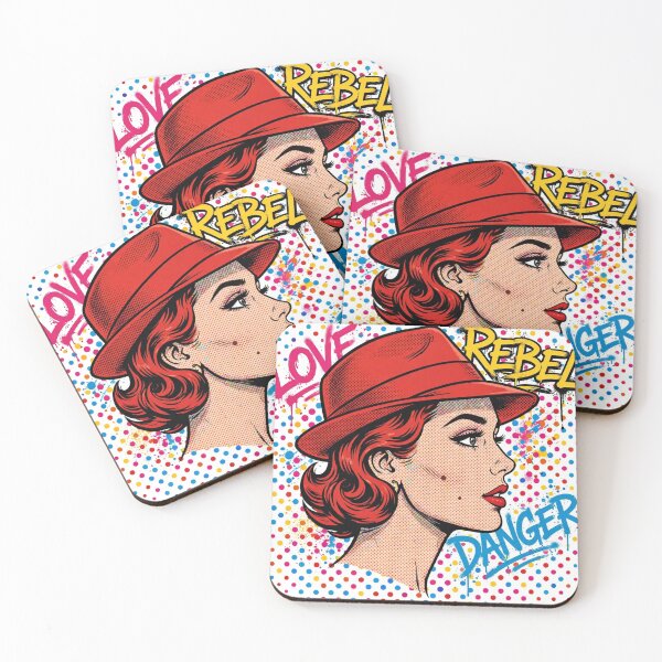 Item preview, LOVE REBEL DANGER - Pop Art Redhead Street Girl designed and sold by MAISON SYLVIE.
