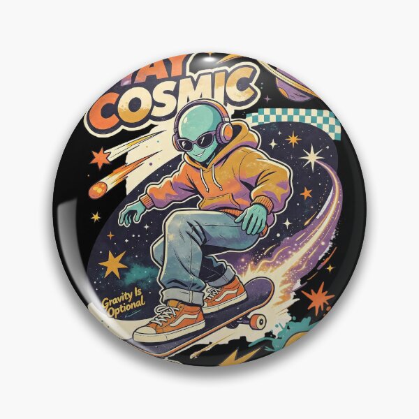 Item preview, Stay Cosmic Alien Skateboarding Adventure designed and sold by NatalieJeans.
