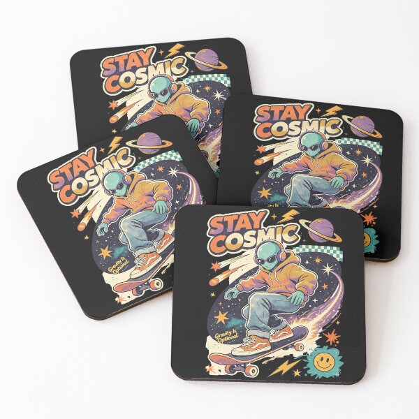 Item preview, Stay Cosmic Alien Skateboarding Adventure designed and sold by NatalieJeans.