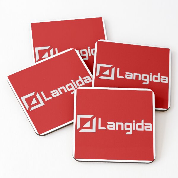 Item preview, Langida Modern Square Geometric Red Accent Logo designed and sold by XiaShope.