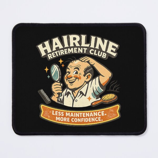 Item preview, Hairline Retirement Club Funny Bald Dad Retro Shirt designed and sold by Concrete Coffee Studio.