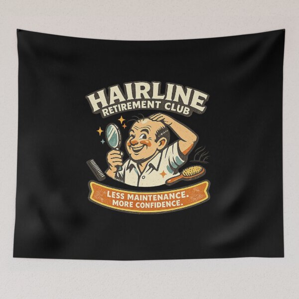 Item preview, Hairline Retirement Club Funny Bald Dad Retro Shirt designed and sold by Concrete Coffee Studio.