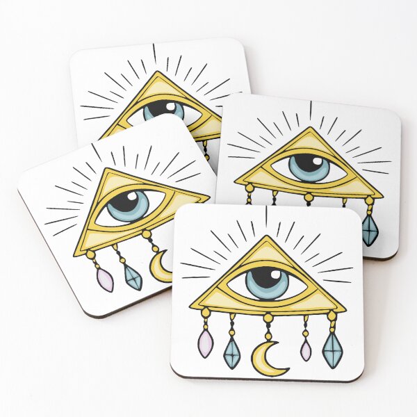 Item preview, All Seeing Eye Witchy Celestial Pendant Illustration designed and sold by Elatedowl.
