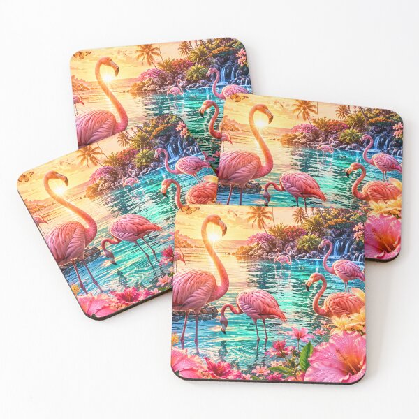 Item preview, Tropical Flamingo Lagoon designed and sold by Gold&pixels.