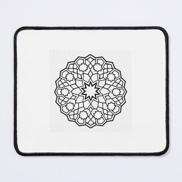Item preview, Minimalist Andalusian Islamic Geometric Pattern | Alhambra Sacred Geometry | Black & White Vector designed and sold by DesertInkArt.
